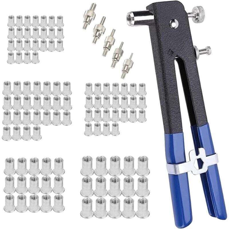 Pistola Per Rivetti Da 86 Pezzi Con 5 Mandrini (m3, M4, M5, M6, M8) - Kit Pistola Per Rivetti Dadi - Pistola Per Rivetti Dadi - Strumento Per Rivetti Con Inserto Filettato