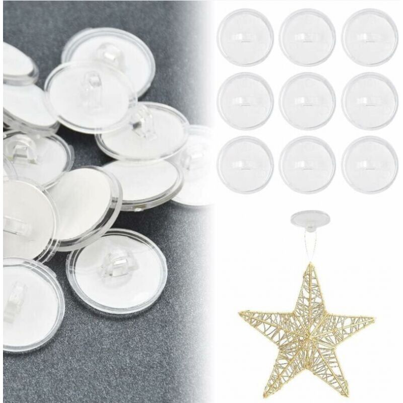 Confezione Da 50 Ganci Da Soffitto, Ganci Adesivi, Ganci In Plastica Da 20 Mm Senza Foratura, Ganci Per Montaggio A Soffitto, Ganci Adesivi Da Parete, Ganci Per Sospensione A Soffitto