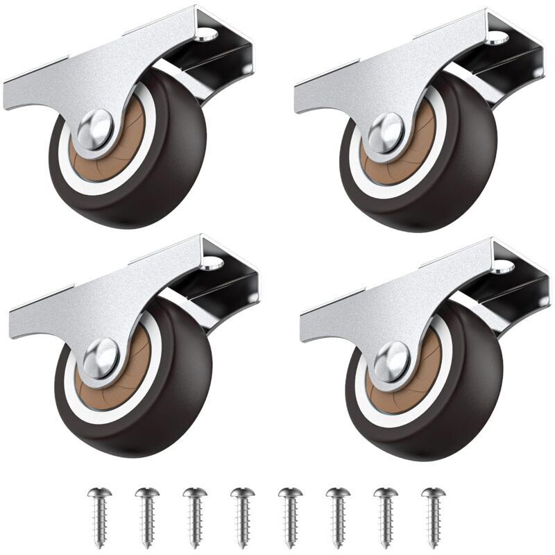 Lablanc - Set Di 4 Piccole Rotelle Fisse Da 32 Mm Per Mobili, Mini Rotelle In Gomma Morbida, Rotelle Fisse, Rotelle Per Mobili, Capacità Totale 45 Kg, Per Elettrodomestici, Attrezzature E Casse