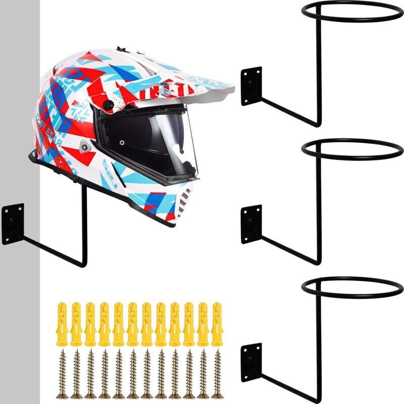 Supporto Per Casco Da Moto, Supporto Da Parete Per Casco Da Moto, Supporto A Parete Per Casco Da Moto, Set Di 3 Accessori Per Moto Per Casco Da Moto, Casco Da Baseball, Casco Da Bicicletta, Giacca, Ca