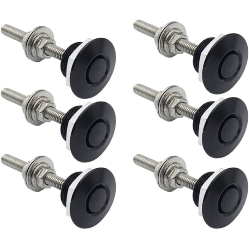 Set Di 6 Perni In Alluminio Per Cofano Di Veicoli - Paraurti Con Chiusura A Sgancio Rapido, Clip Di Bloccaggio Della Targa, Cofano Con Pulsante
