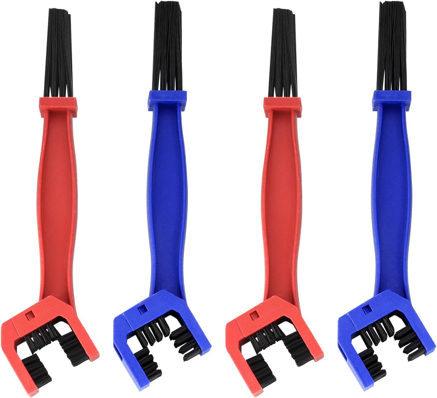 4 Pezzi Spazzola Per Catena Moto, Spazzola Per Pulizia Bicicletta, Spazzola Per Pulizia Mountain Bike E Catena Per Scooter, Bicicletta, Grasso Per Catena Moto (rosso, Blu)