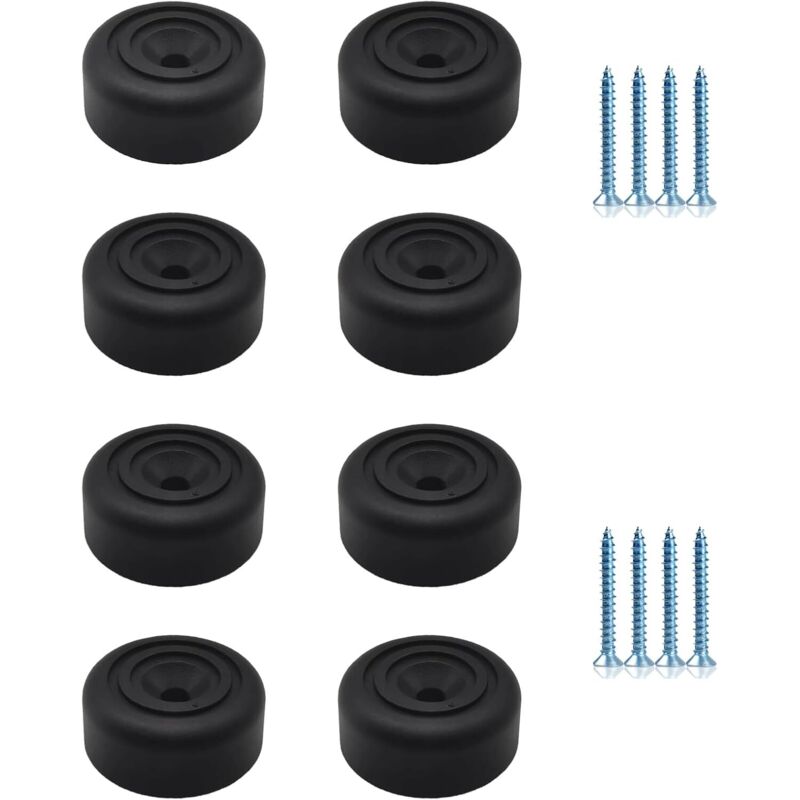 Gambe Per Mobili Nere 8 Pezzi Gambe Per Mobili Rotonde Ø 33 X H 13 Mm Gambe Per Mobili In Plastica Gambe Per Mobili Piedini Per Divani Con 8 Viti Per Armadi, Divani, Sedie