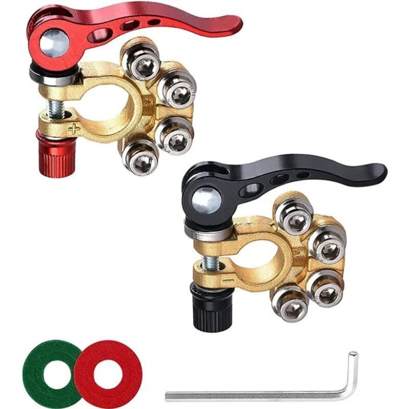 Terminali Per Batteria, Terminali Per Batteria In 2 Pezzi, Terminali Positivo E Negativo Per Batteria Auto, Terminali Per Batteria Con Chiave A Brugola, Connettore Per Batteria Adatto Per Auto