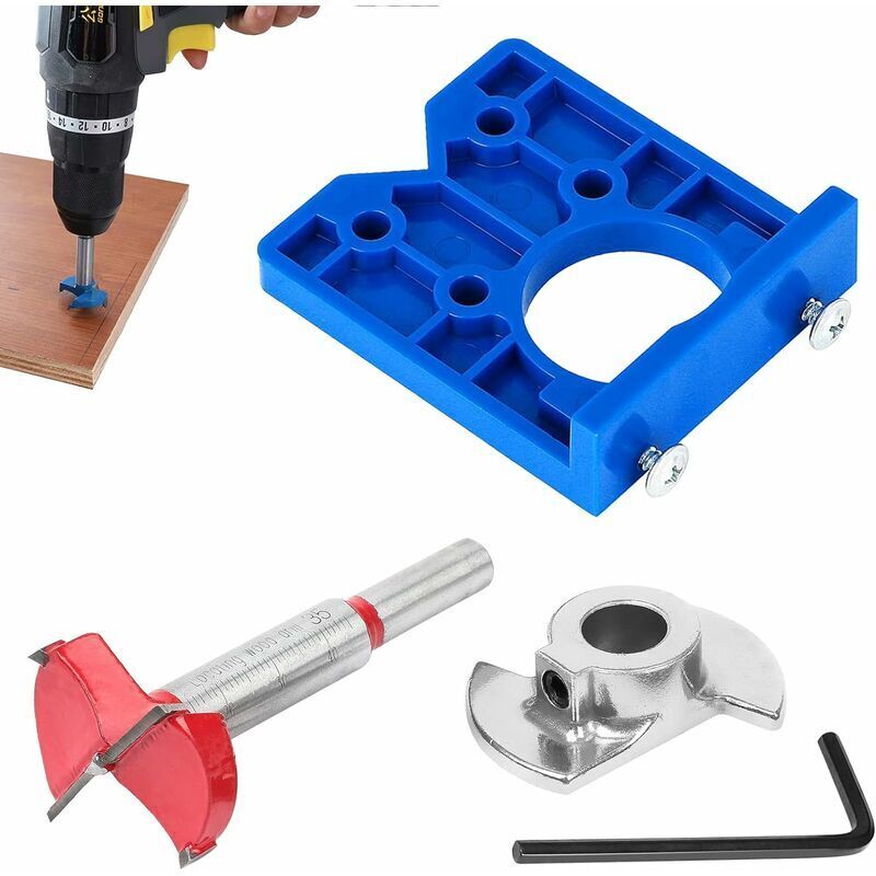 Dima Per Foratura Cerniere Nascoste Da 4 Pezzi, Punta Da Trapano Per Legno, Apriforo Per Cerniere Forstner, Localizzatore, Sagomatore Per Cerniere, Punta Da Trapano Da 35 Mm, Per Strumento Di Installa