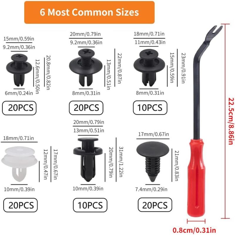 100 Pezzi Clip Universali Per Auto, Clip Di Fissaggio Per Auto, Kit Di Clip In Plastica, Rivetti Per Clip In Plastica, Rivetti Per Clip In Plastica Universali Per Auto, Rivetti Di Fissaggio Protettivi