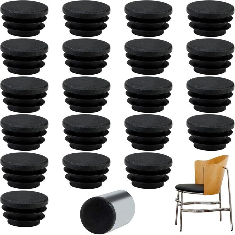20 Pezzi Tappi A Lembo Rotondi Da 30 Mm Per Tubi Con Diametro Esterno Di Ø 30 Mm, Tappi In Plastica Nera Da 30 Mm, Tappo Rotondo (30 Mm 20 Pezzi)