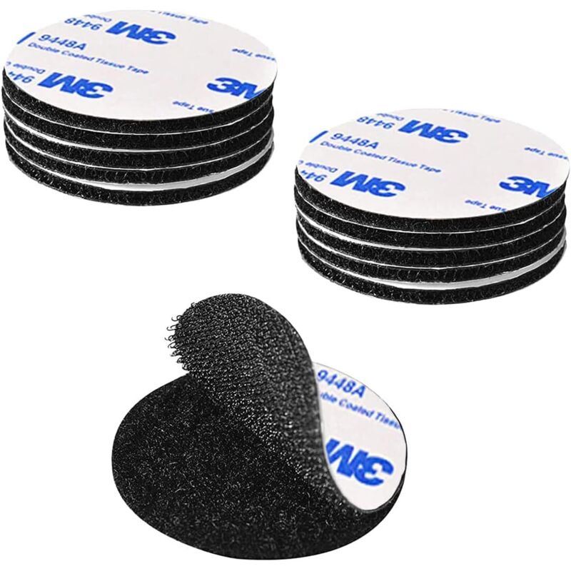 Adesivo Antigraffio Biadesivo Extra Forte, Nastro Autoadesivo Riutilizzabile Nero Rotondo Da 5 Cm, Potente Adesivo Biadesivo Per Fai Da Te/cornici Per Foto, 10 Pezzi