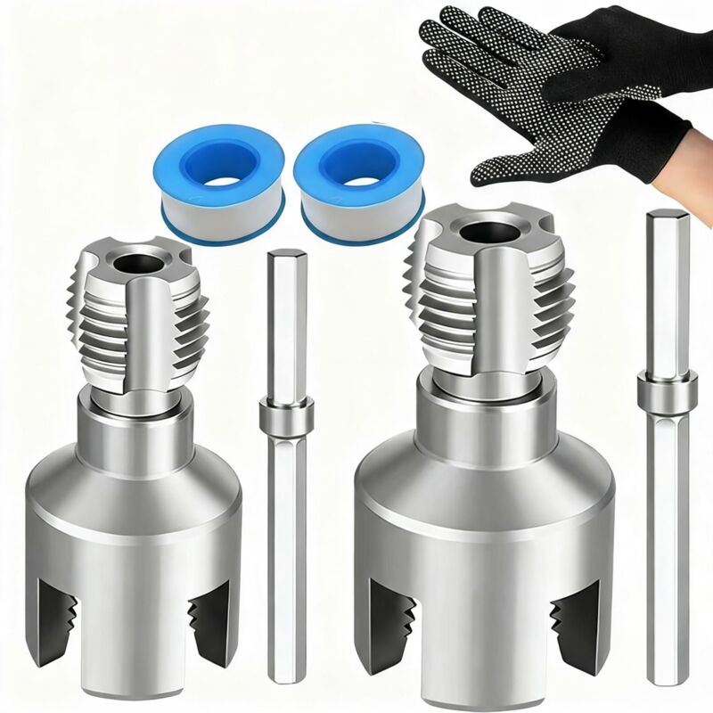 Kit Di Utensili Integrato Per La Filettatura Interna Ed Esterna Di Tubi Con Filiere Da 1/2" E 3/4", Kit Per Filettatura Di Tubi In Pvc Compatibile Con Trapani Elettrici, Utensile Per Filettatura A Dop