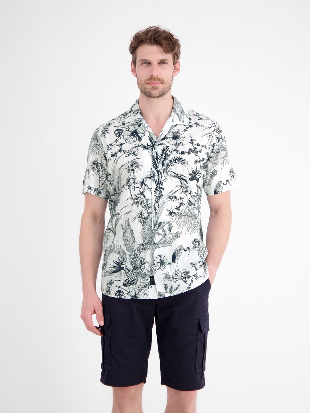 LERROS Kurzarmhemd Herren Regular Fit Baumwolle weiß, XL Image