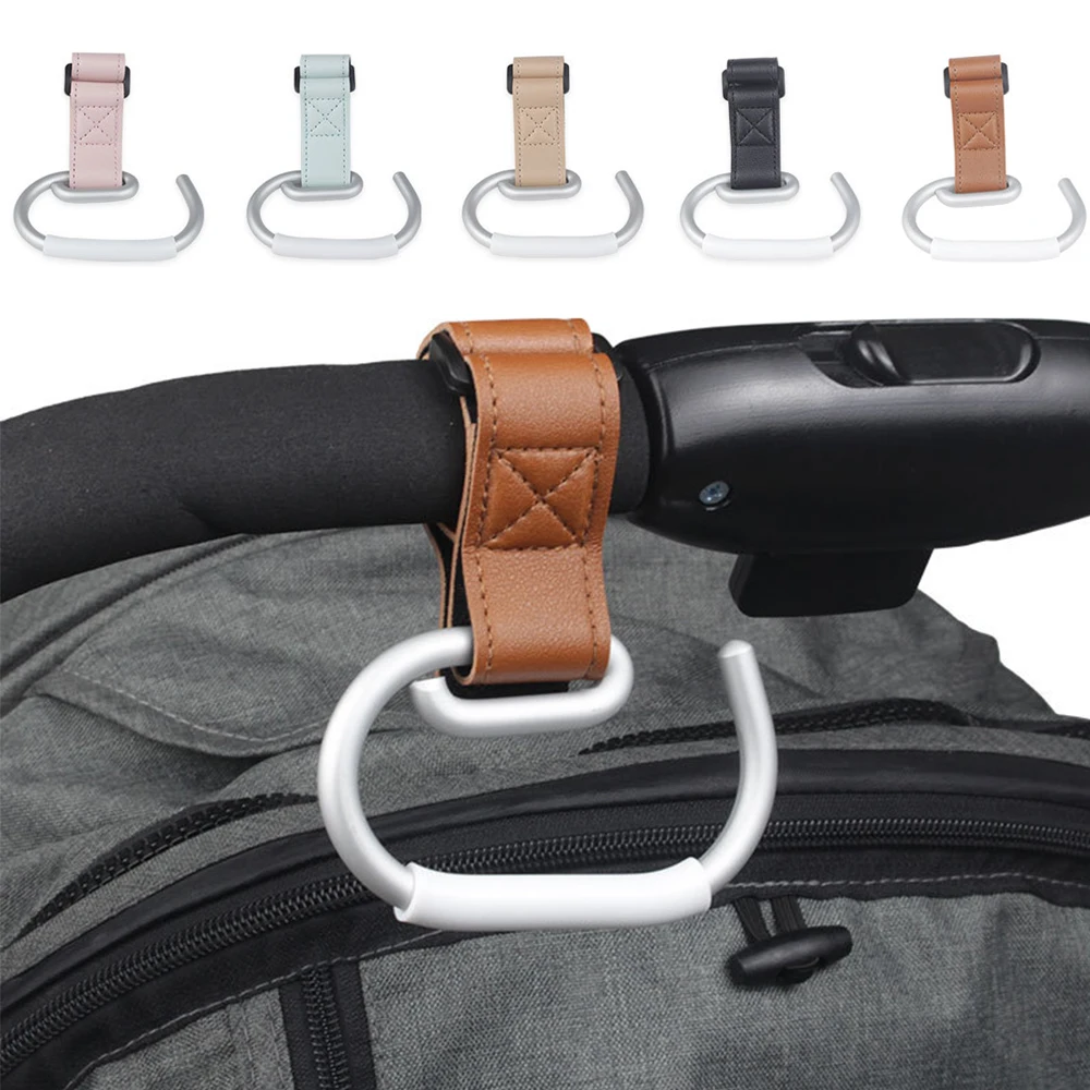 Kinderwagen-Haken Einfarbige PU-Kinderwagen-Accessoires Aufhängehaken Kinderwagen-Organizer Cartoon-Kinderwagen-Zubehör Fahrrad