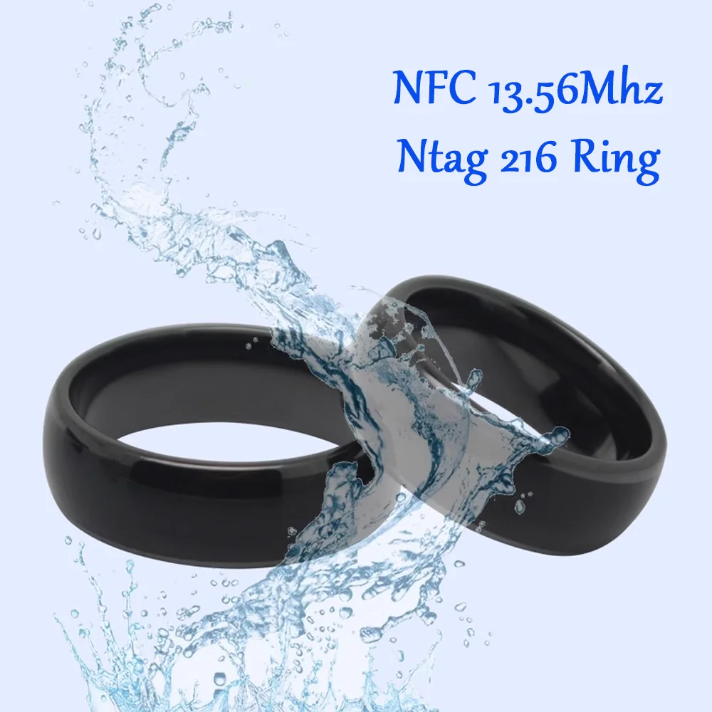 Ntag216 Smart Chip Ring 13,56 MHz NFC-Token Rfid Iso14443 Abzeichen 888 Bytes Amibo Visitenkartenspielring Image
