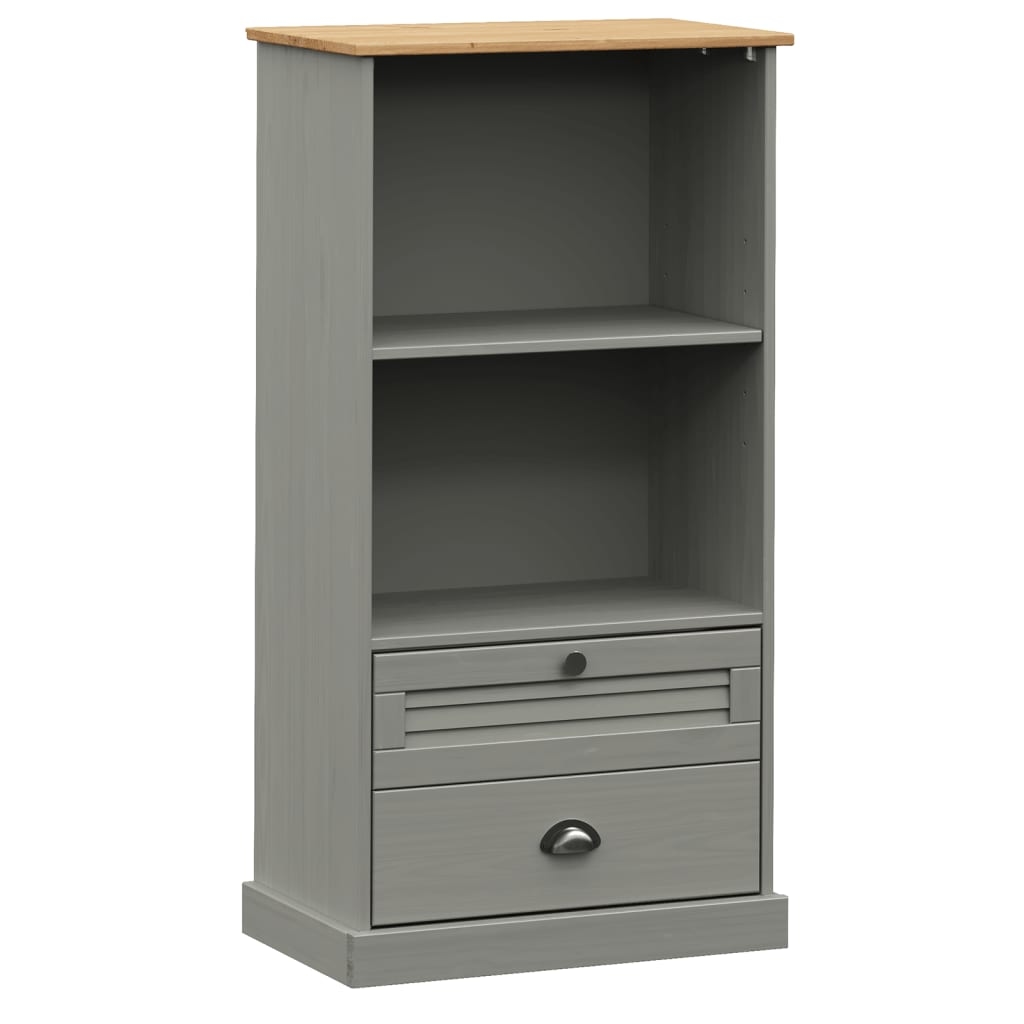 vidaXL Bücherregal VIGO Grau 60x35x114,5 cm Massivholz Kiefer Image