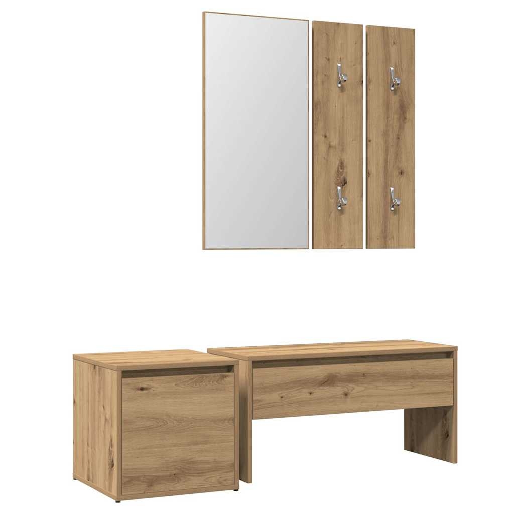 vidaXL Garderoben-Set Artisan-Eiche Holzwerkstoff Image