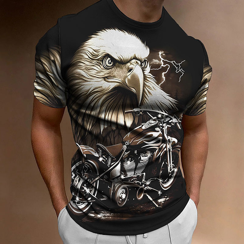 Men's Graphic Motorcycle T Shirt Motorcycle T Shirt Short Sleeve T shirt 3D Print Crew Neck Shirt Vintage Fashion Designer Daily Outdoor Sports 2 3 5 Spring Summer Clothing Apparel S M L XL 2XL 3XL