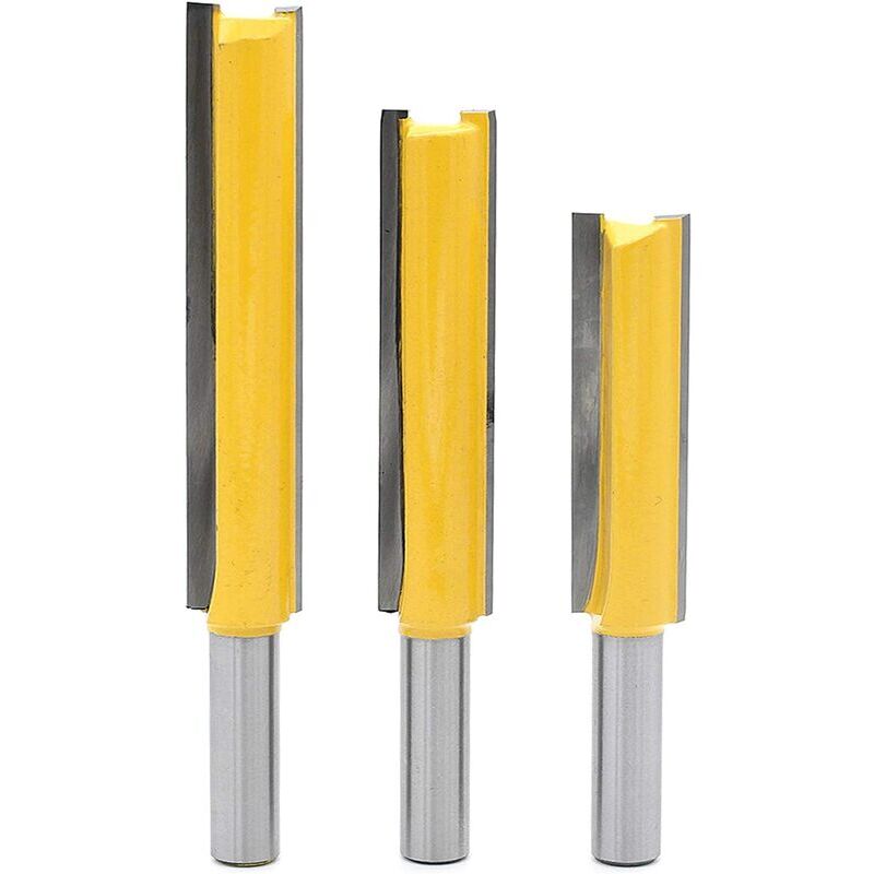 Set Di 3 Frese Extra Lunghe Con Gambo Da 8 Mm, Fresa Per Legno, Fresa A Testa Dritta Extra Lunga 8 Mm 1/2" 50,8 Mm, 8 Mm 1/2" 63 Mm, 8 Mm 1/2" 76 Mm -crezuo