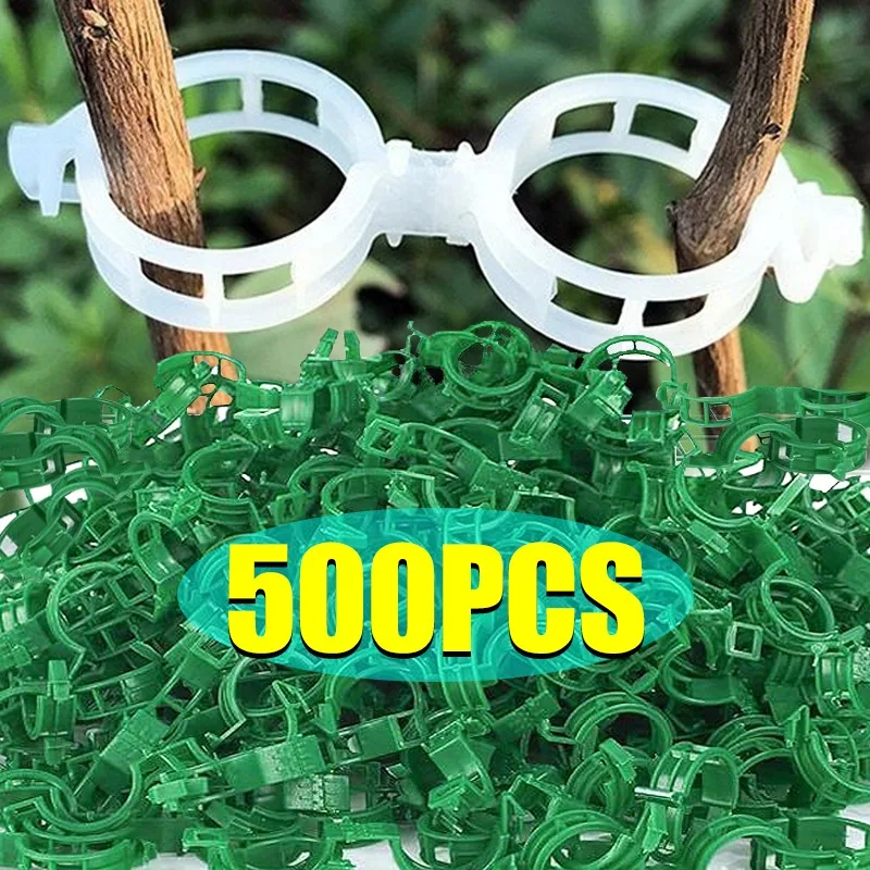 10–500 Stück Gartenpflanzen-Stützklammern, gesicherte Kunststoff-Kletterpflanzenklammern für Tomaten, Weinreben, Gemüse, Pflanzenbefestigungshalter Image