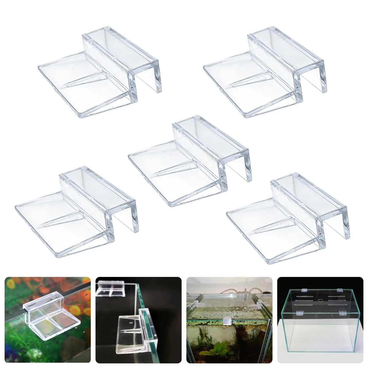 10 Stücke Transparente Acryl Aquarium Glas Deckel Clip Klammern Aquarium Filter Licht Ständer Unterstützung Halter Clip Breite 5/6/8/10/12mm Image