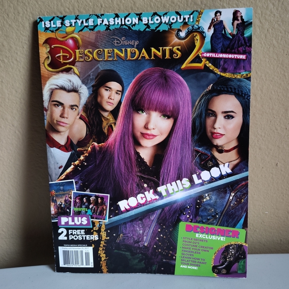 Disney Other | Topix Media Isle Style Fashion Blowout Descendants 2 Magazine 2017 -2 Posters | Color: Black/Purple | Size: Os