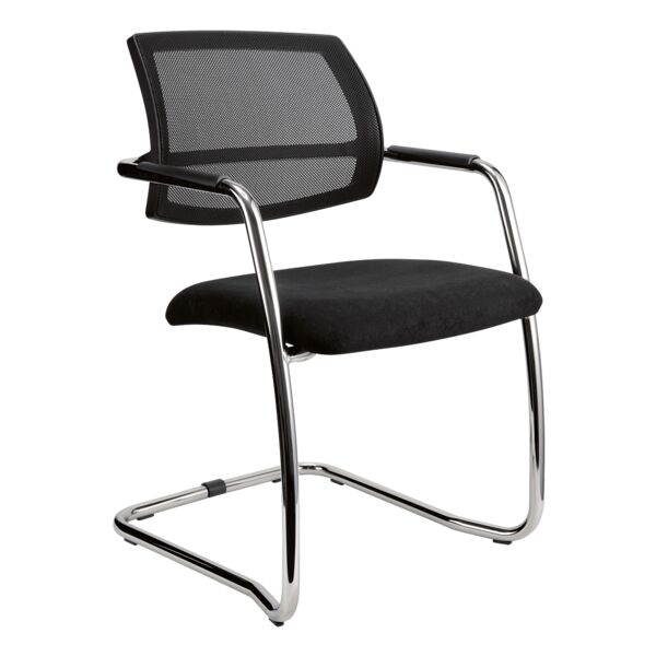 HAMMERBACHER 2er-Set Freischwinger mit Netzrücken silber, 56x43x59 cm