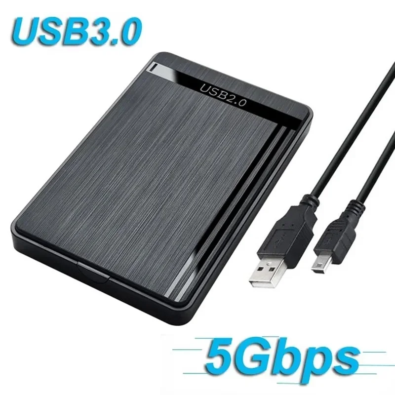 2,5-Zoll-SATA-auf-USB-3.0-Festplattengehäuse, mobiles Festplattengehäuse für SSD, externes Speichergehäuse mit USB3.0/USB2.0/Typ-C-Kabel Image