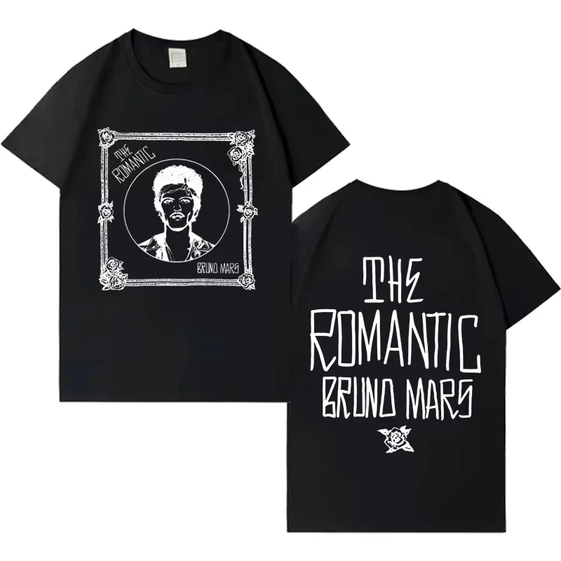 Sänger Bruno Mars Neues Album Pop T-Shirt Herren Damen Lässiges lockeres Kurzarm-T-Shirt Herren Ästhetisches Harajuku Gothic Rundhals-Oberteil