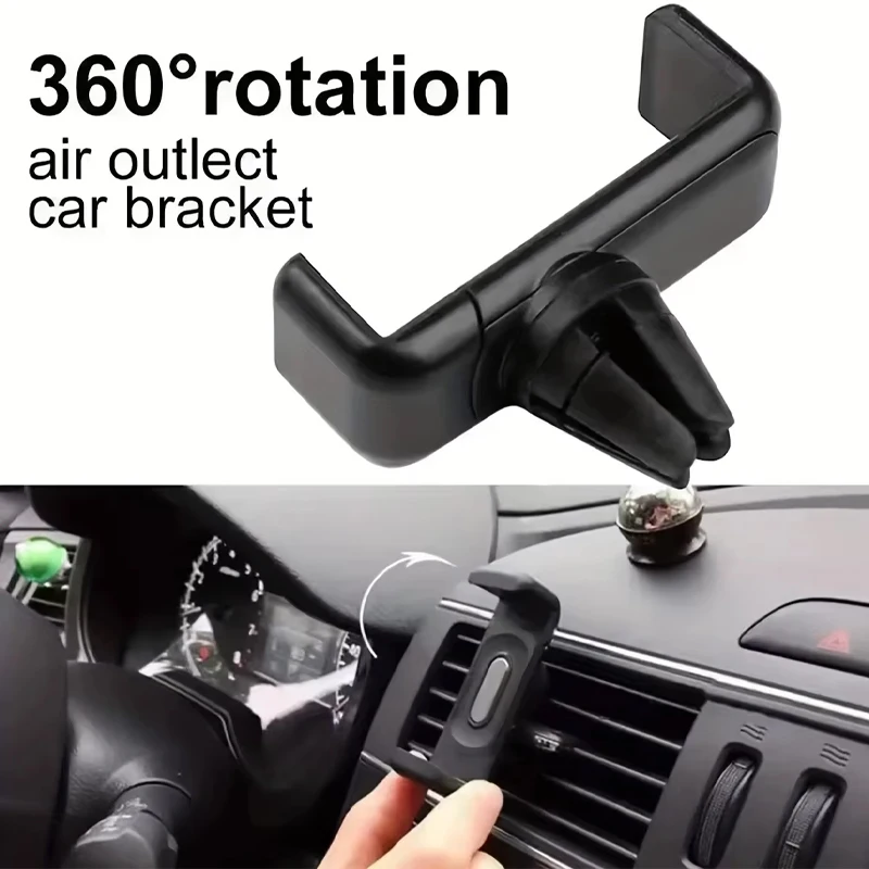 1 Stück Schwarzer Mini-Autolüftungs-Handyhalter, Kompakte Tragbare Clip-Halterung Image