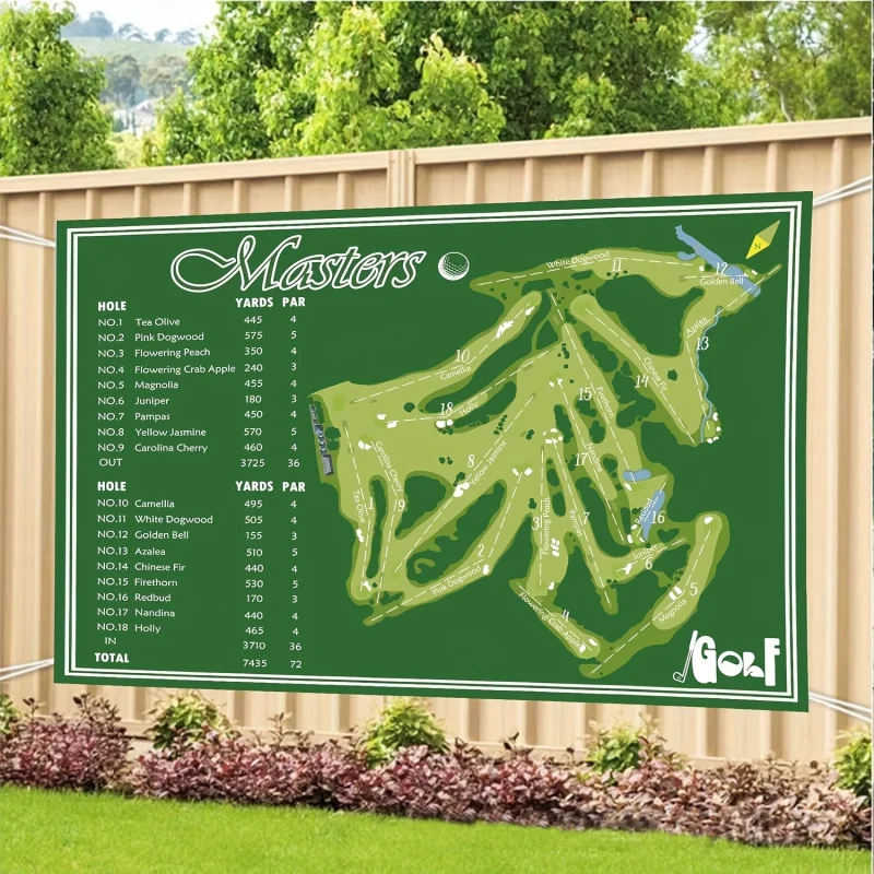 1 Stück, 2Dflach, MULKUL Golf-Partybanner – Lass uns gemeinsam Golf spielen, Dekorationen für den Ruhestand und Geburtstage, geeignet für Golfliebhaber, mit Image