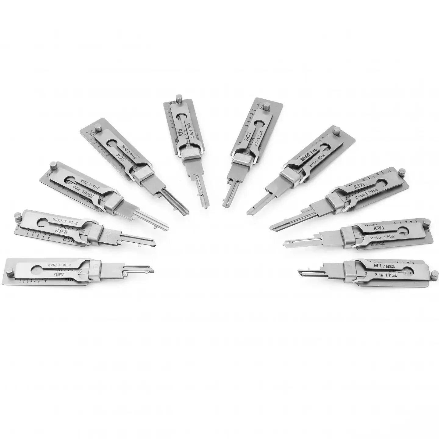 Schlüsseldienst-Werkzeuge Lishi 2-in-1 Schlüssel-Decoder für Auto und Haustür Zivile Schlösser Lockpick-Set SS001Pro SS002Pro SC1 SC4 KW1 KW5 AM5 M1/MS2 R52