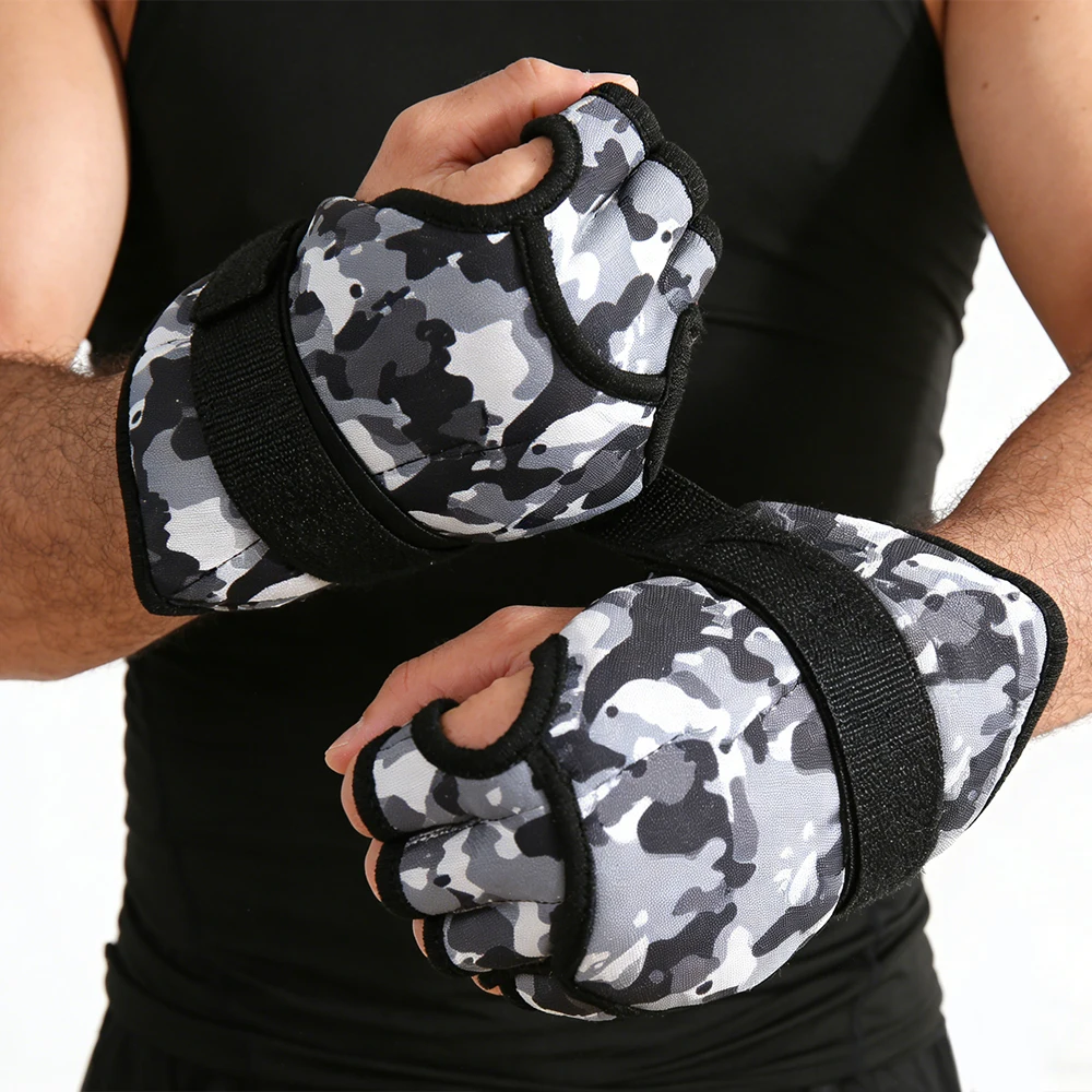 1 Paar Gewichtshandschuhe mit Löchern für Finger und Daumen, erhältlich in 1 kg oder 2 kg Trainings-Gewichtshandschuhe