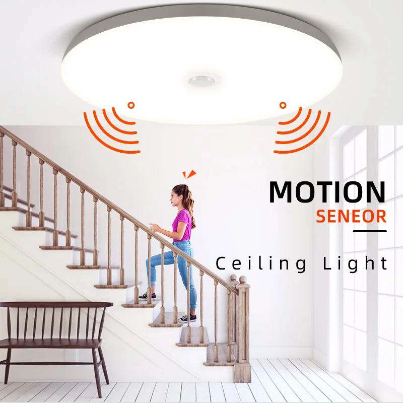 Intelligente LED-Deckenleuchte 110 V 220 V PIR-Bewegungsmelder Decken-Nachtlicht 20 W 30 W 40 W Aufputz-Deckenleuchte 12 W 15 W 18 W Dekoration Led-Panel-Leuchte Für Hausflur Wohnzimmer Küche