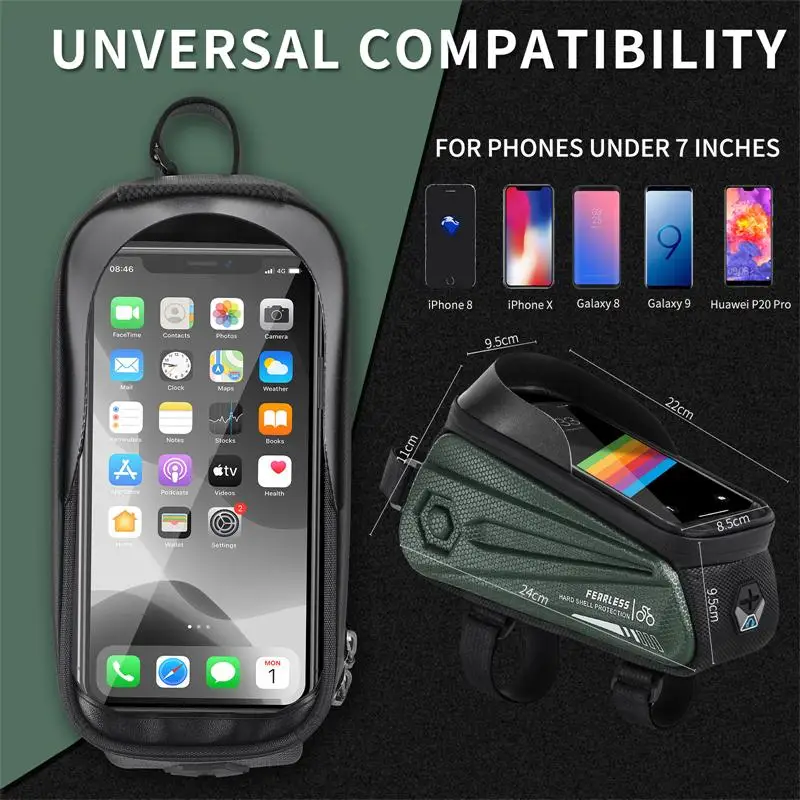 WEST RADFAHREN Wasserdichte Fahrrad Tasche 7,0 Zoll Sensitive Touchscreen Telefon Tasche MTB Rennrad Front Rahmen Tasche Radfahren Zubehör Image