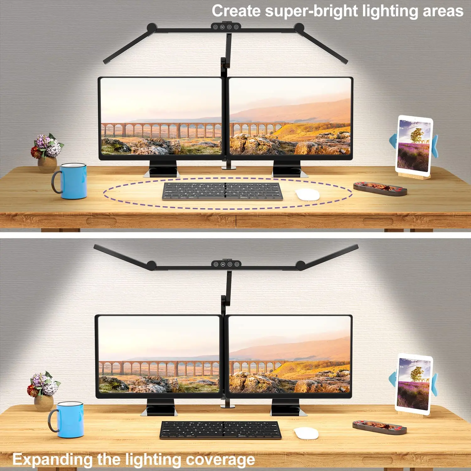 24W Superhelle LED-Schreibtischlampe mit Klemme, 5 Farbtemperaturen & 5 Helligkeitsstufen Flexible Tischlampe für Zuhause und Büro Image