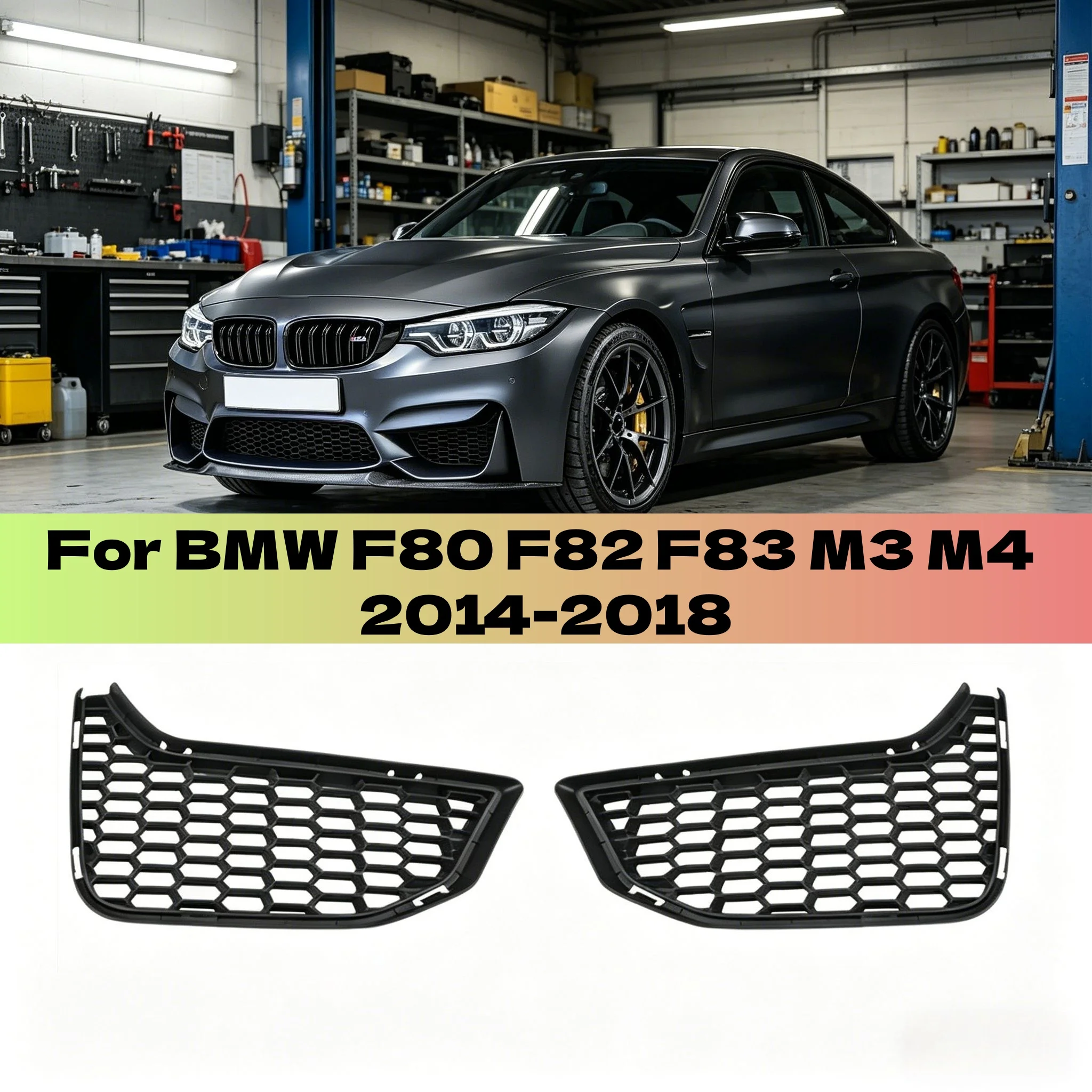 Vordere Untere Nebelscheinwerfer-Gitterabdeckung Wabengitter für BMW F80 F82 F83 M3 M4 2014-2018 Frontstoßstangengitter 51118054301 Image