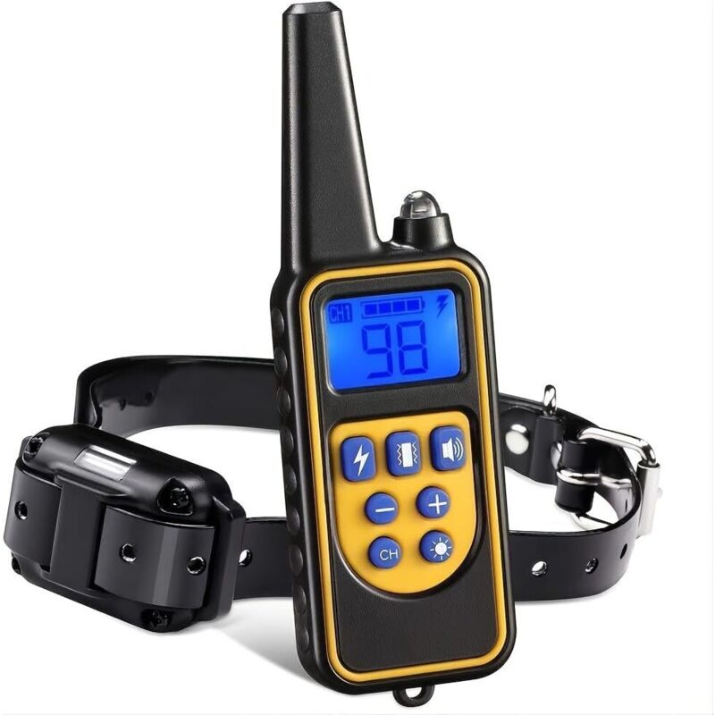 Collare Per Addestramento Cani, Collare Elettrico Ricaricabile Per Cani, Collare Per Addestramento Cani Con Modalità Vibrazione, Suono, Scossa Statica E Luce, Impermeabile Ipx67, Adatto A Tutti I Cani