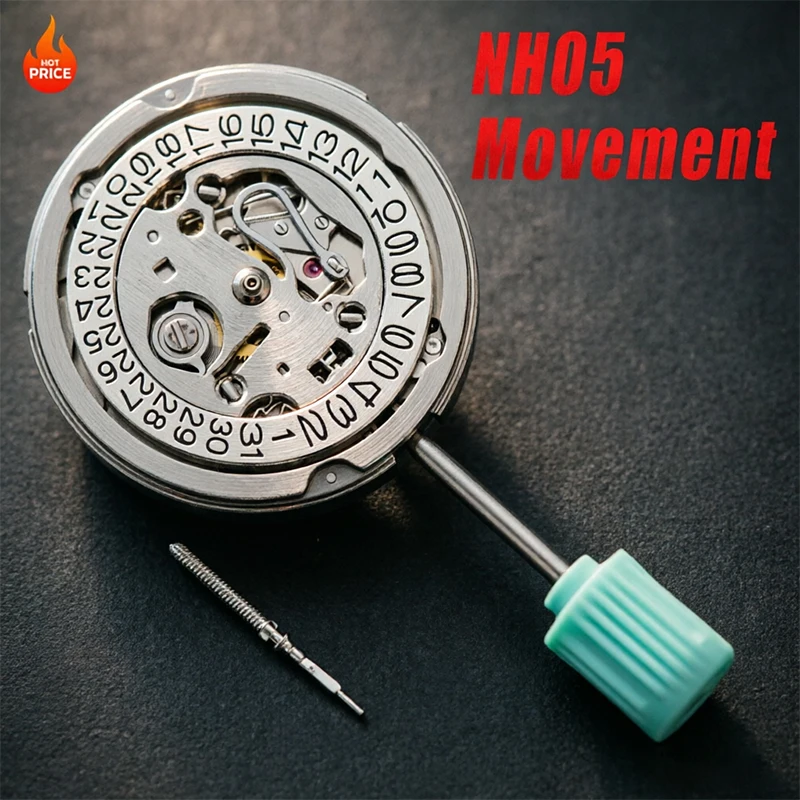 NH05 Uhrwerk Zubehör Original Neu 3-stelliger Kalender Datumsanzeige Hohe Genauigkeit 21 Steine Mechanisches Armbanduhrwerk Image