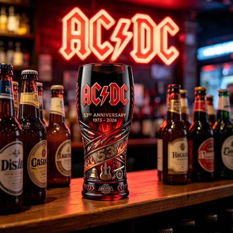 AC/DC 53. Jubiläums-Gedenkglasbecher, Sammlerstück für Rockmusik-Fans, Souvenir Image