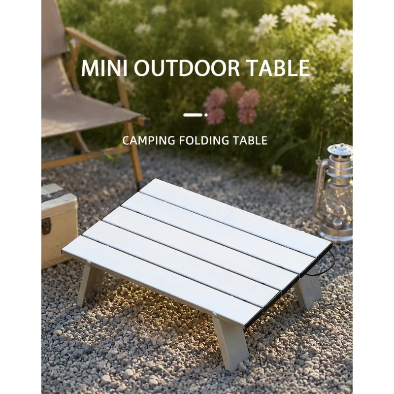 Leichter Klappbarer Campingtisch, Aluminium-Rolltisch für Outdoor-Camping, Picknick, Angeln, Grillen, Reisen Image