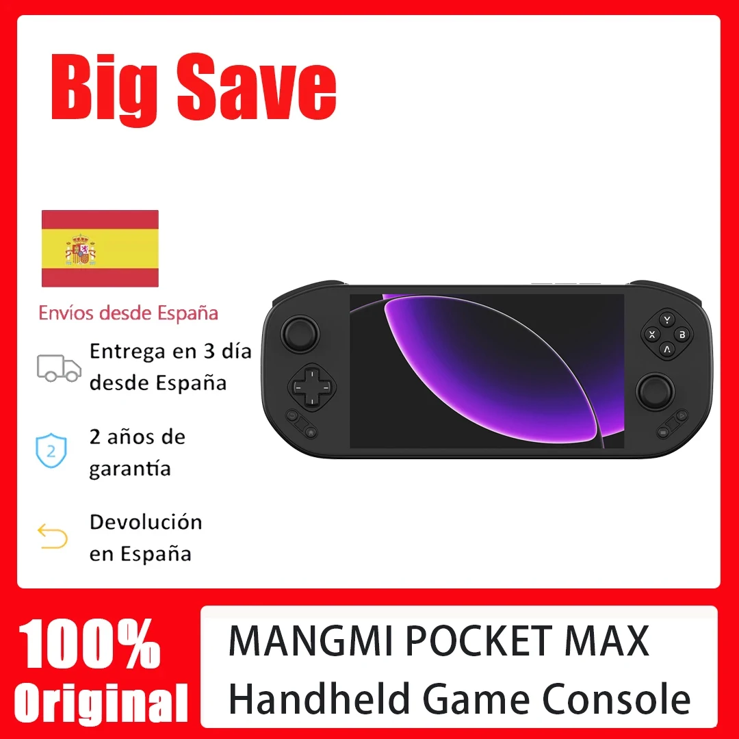 MANGMI POCKET MAX Handheld-Spielkonsole, 7'' 144Hz OLED-Bildschirm, Android 13 SD865 Chip, 8000mAh Akku, 27W Schnellladung Image