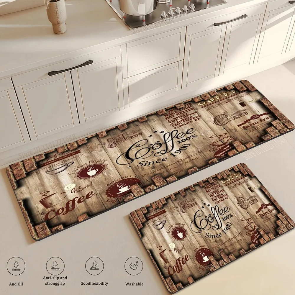 Kaffee Küche Boden Matte Hause Flur Fußmatte Wohnzimmer Schlafzimmer Balkon Dekoration Teppich Eingang Tür Fuß Teppich Schlafzimmer Teppich Image