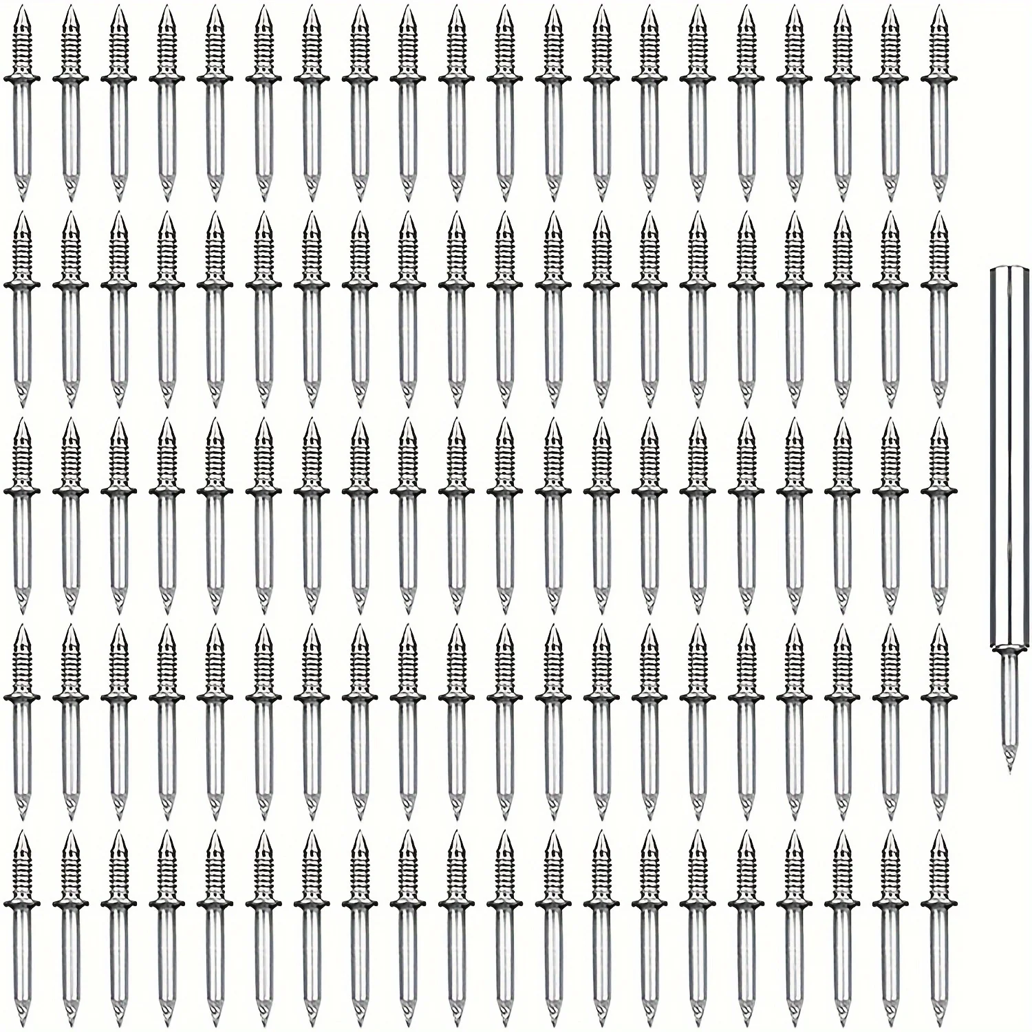 Sockelfußleisten-Nägel, 100 Stück, Doppelkopf, Edelstahl, spurlos, versteckt, einfache Installation, für Holzmöbel, Heimwerken Image