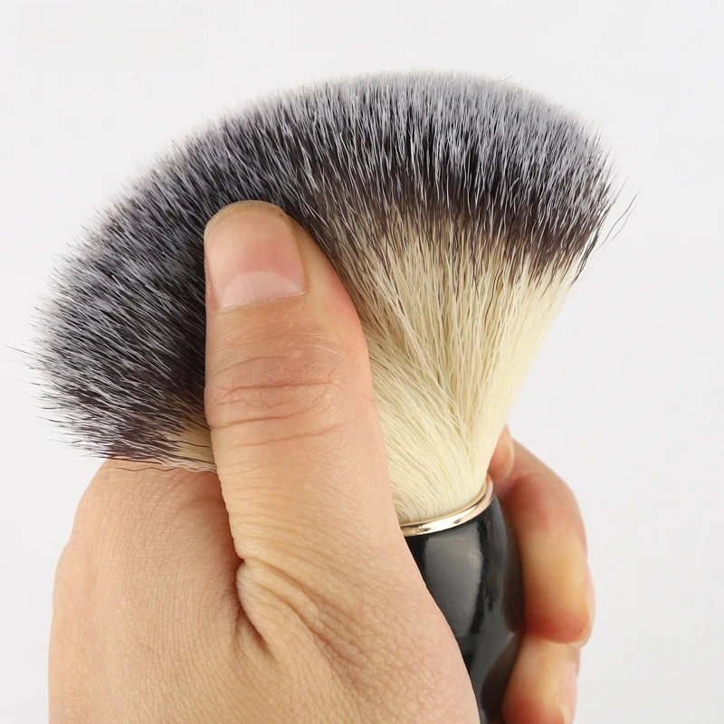 1 Stück Bart-Rasierpinsel für Männer, Gesichtsreinigungswerkzeug mit Holzgriff, Borsten-Make-up-Pinsel für Friseursalon und Barbier, Seifenschaum-Rasierpinsel Image