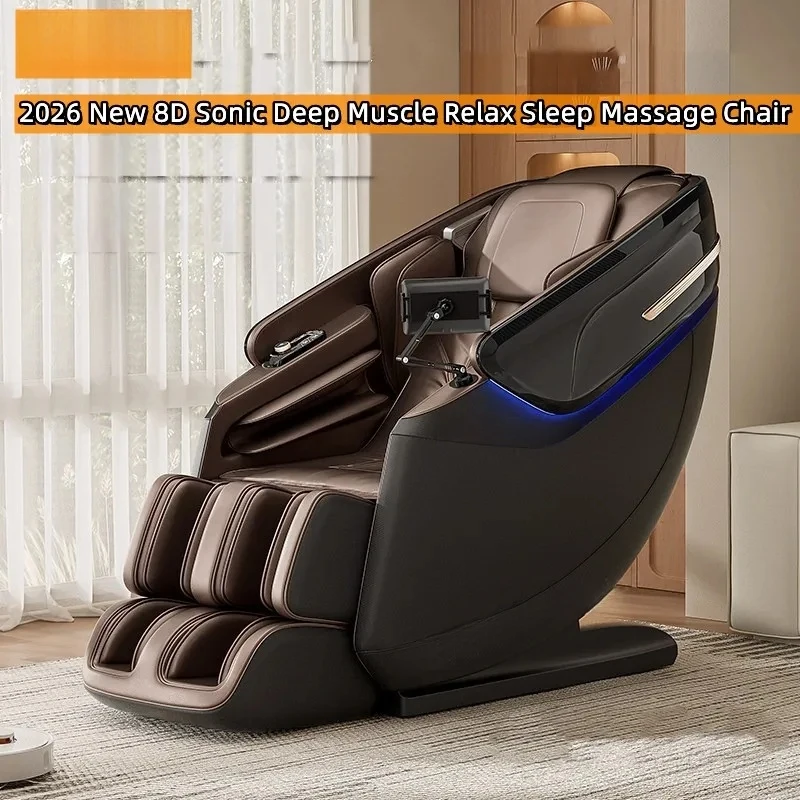 8D Sonic-Massagesessel, Neuer Ganzkörper-Massagesessel mit Tiefen-Streckfunktion zur Muskelentspannung, Zero-Gravity-Schlaf-Massagesessel