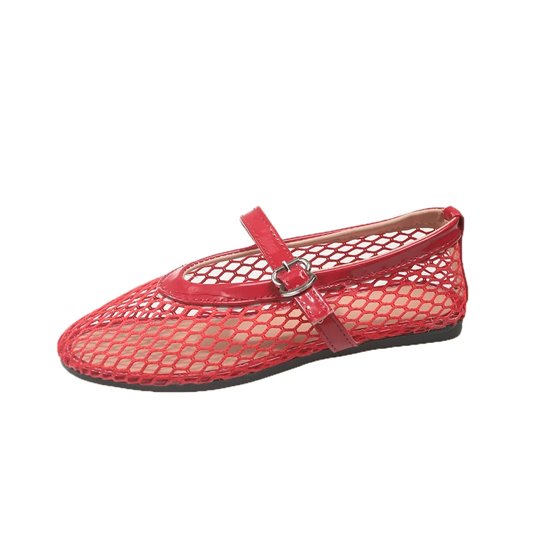 2026 Sommer Mary Jane Schuhe Modische Damen Flache Schuhe mit Niedrigem Absatz Komfortable Ballerinas Damen Schnallenschuhe Große Größen 36-42
