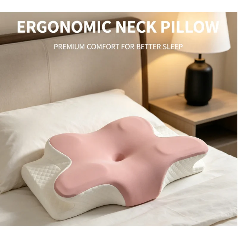 Sommer-Kühlkissen für den Nacken aus Memory-Schaum, Ergonomische Nackenstütze zur Schmerzlinderung für Seiten-, Rücken- und Bauchschläfer Image