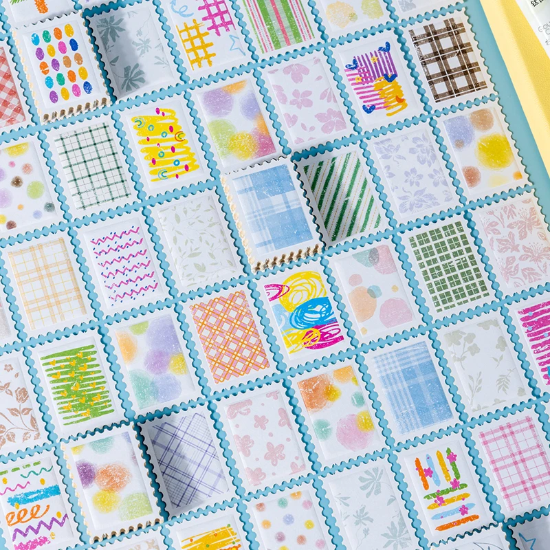 30-teiliges Textur-Set Serie Buntes Karomuster Landschaftsmotiv Collage Scrapbooking Aufkleber Kreatives DIY Journal Schreibwaren Image