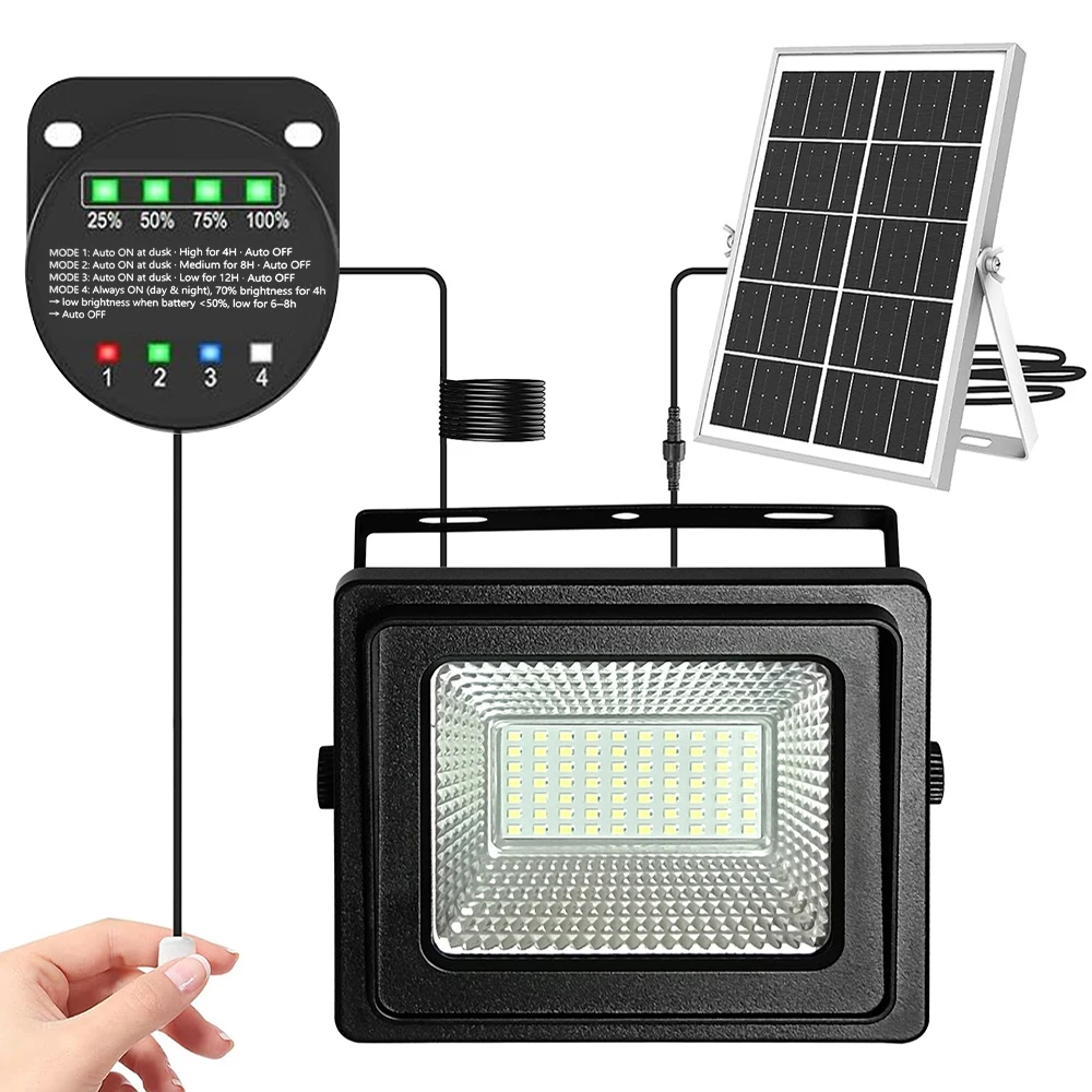 Trennbare Solarleuchte mit 5 m Kabel, wasserdichte Solarlampe für den Innen- und Außenbereich, Beleuchtung mit Zugschalter für Garten, Haus, Zimmer, Hof, 5000 mAh