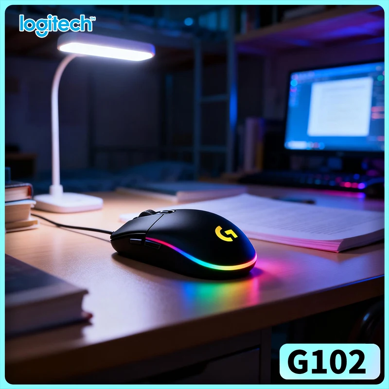 Logitech G102 Gaming-Maus, 16,8M RGB-Farben, Mechanische Tasten, 8000 DPI Präzision für Wettkampfspiele Image