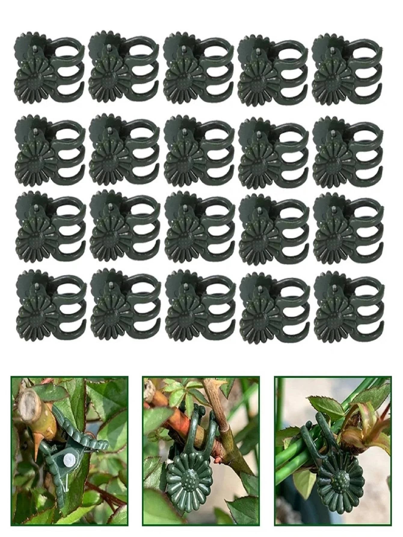 20 Stück Schmetterlingsorchideen-Pflanzenclips, Blumenstiel-Stützklemmen, Multifunktionale Gartenranken-Fixierung für Wachstum Image
