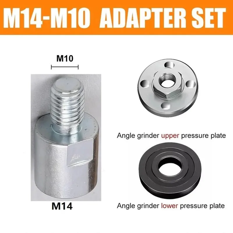 M14 auf M10 Adapterset, 3-teilig, Gewindekonverter, Adapter, Schnittstellenverbinder, Schraubenverbindungsstange, Muttern, Schlitz, Schwarz und Silber Image